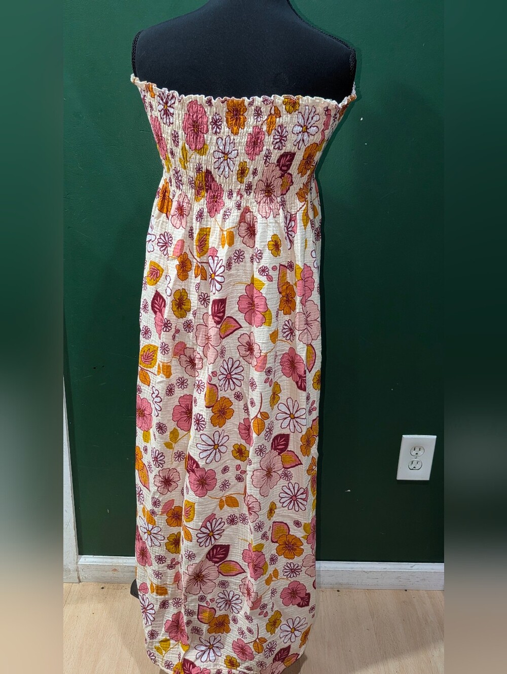 Floral Smocked Strapless Maxi Dress - Picture 2 of 2